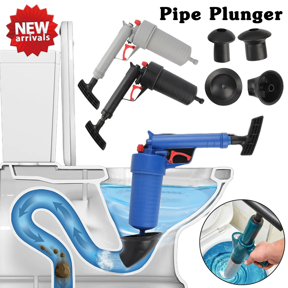Plunger Toilet - ปืนสูบลมระบายน้ำแรงดันสูงแบบใช้มือเปิดลูกสูบที่เปิดฝาชักโครกท่อห้องน้ำอุปกรณ์ขุดลอกปั๊มสะอาด