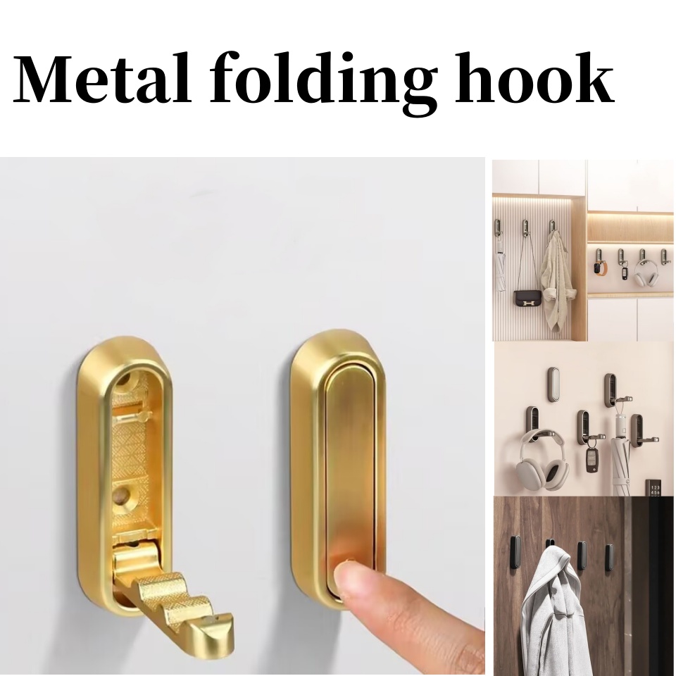 Home Bathroom Organizer - พับผนัง Hook ผ้าเช็ดตัว Coat Hook ตะขอสแตนเลสสําหรับบ้านและตกแต่งห้องครัวห้องน้ํา