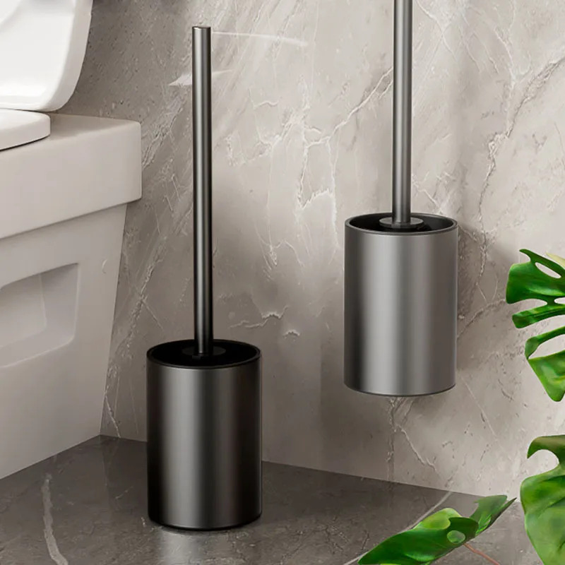 Plunger Toilet - ห้องน้ําผู้ถือแปรงห้องน้ําเครื่องมือทําความสะอาดอลูมิเนียมติดผนังไม่มีเจาะแนวตั้งแปรงห้องน้ําอุปกรณ์ห้องน้ํา