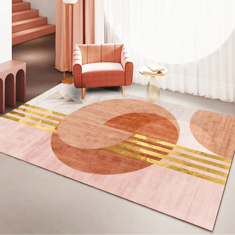 Home Bathroom Trends - พรมลายกราฟิกสีพาสเทลสไตล์มาการองจาก VIKAMA เหมาะสำหรับห้องนอน ห้องทำงาน หรือมุมพักผ่อนในบ้าน—กันลื่น ซักด้วยเครื่องได้