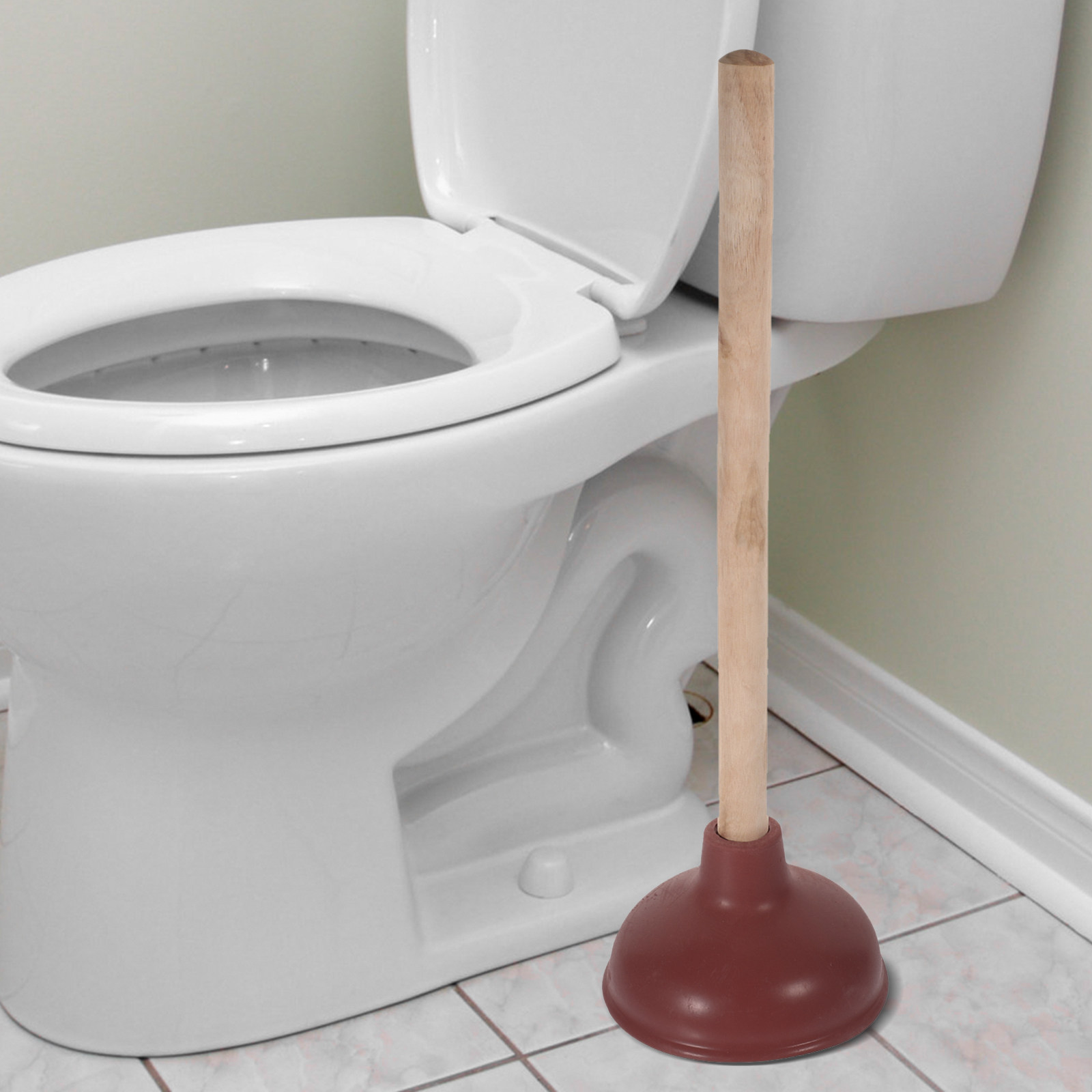 ที่ปั๊มส้วมด้ามจับไม้แข็งแรงทน - Plunger Toilet บทวิจารณ์และราคา