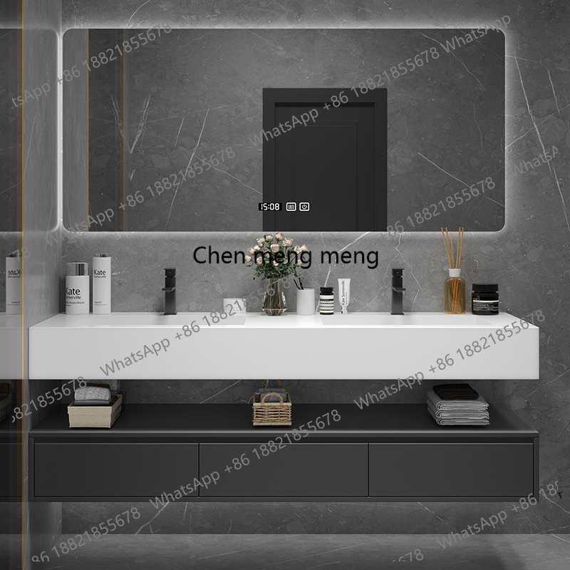 ตู้เก็บของในห้องน้ำสีดำพร้อมไฟ - Home Bathroom Vanity Combo บทวิจารณ์และราคา