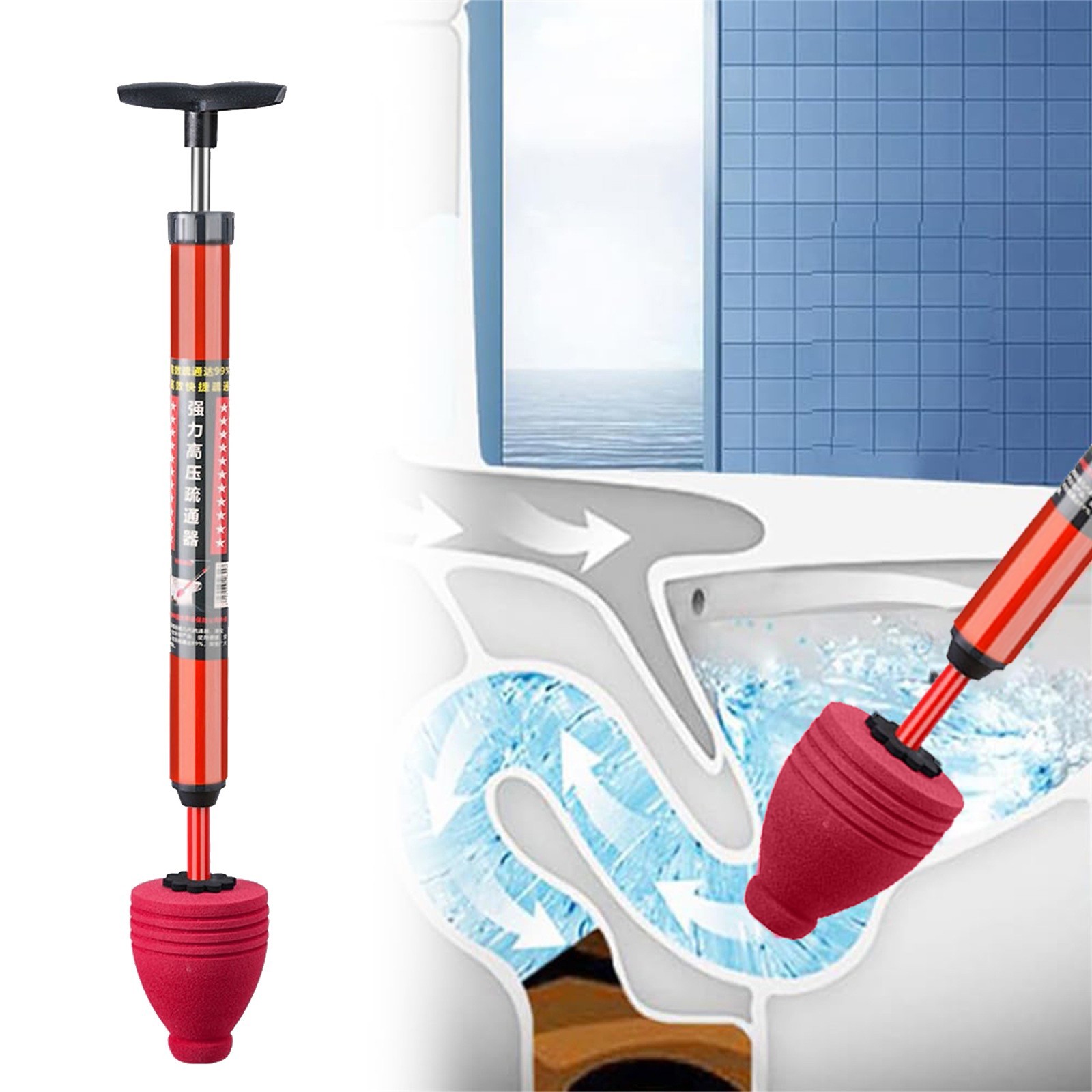 ปลดบล็อกห้องน้ําแรงดันสูง One  - Plunger Toilet บทวิจารณ์และราคา
